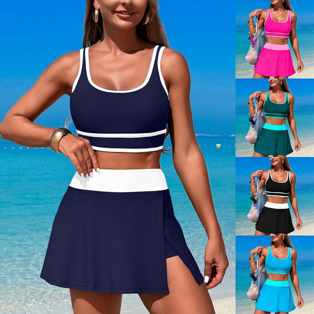 Women's Solid Swimwear Sense Bikini With Chest Pad No Steel Bra Swimwear