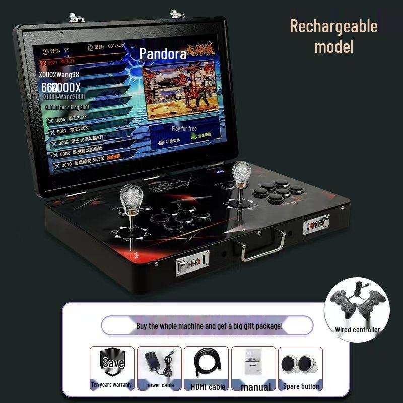 2025 21-Inch Dual Joystick Foldable Arcade Console with King of Fighters Game