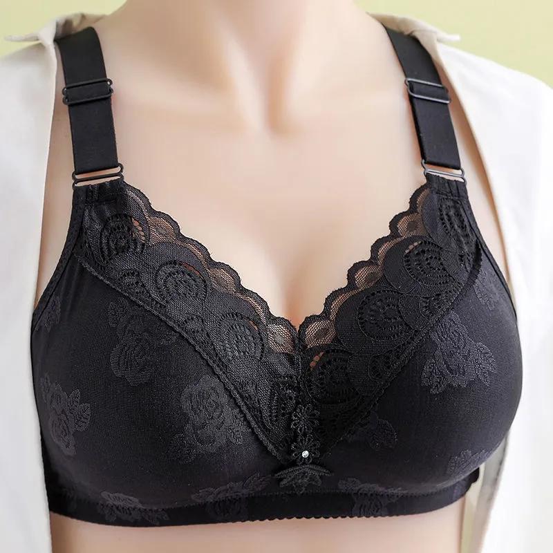 Large Size Thin Underwear Gathering Type Anti-sagging Breast No Steel Ring Comfortable Bra Breathable Bra Women's Underwear