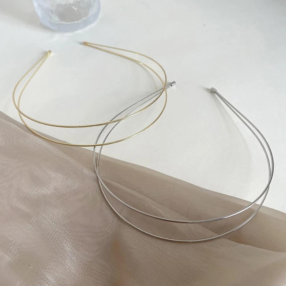 Thin Retro Gold Head Hoop Zinc Zinc Alloy Metal Hair Hoop Gifts Double Root Hair Bands Party