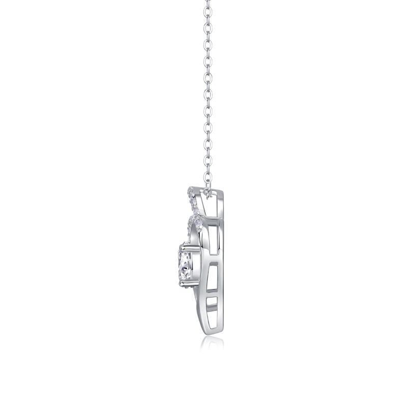925 Sterling Silver Heart Necklace White Gold Plated Heart Shape Diamond Moissanite Women Luxury Pendant Necklace