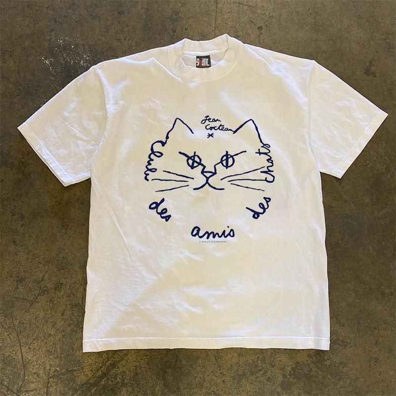 Pure Cotton Short Sleeve Tshirt Unisex Loose Fit Breathable Comfortable American Retro Style For Unisex And Unisex By Little Che