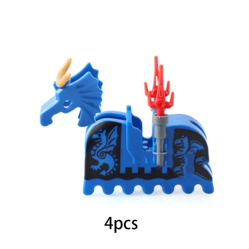 MOC Medieval Military Series Castle Roman Knight Horse Saddle Soldiers War Horses Building Block Accessories Kids Education