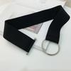 Women Fashion Simple Solid Color Waistband Belt Sweater Waist Coat Sealed Elastic Wide Round Buckle Decoration Dress Accessories