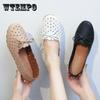 Women Flats Shoes Cut Out Leather Breathable Casual Driving Flat Women Boat Shoes Ladies