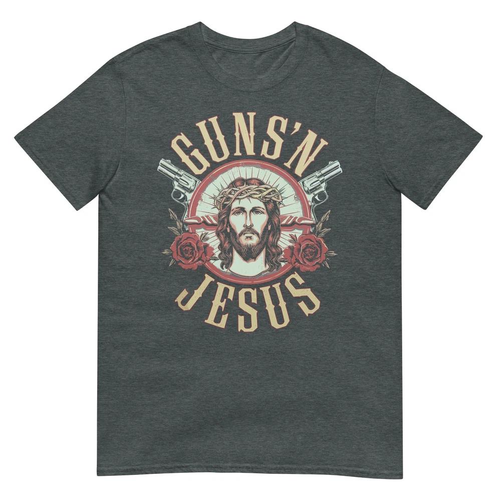 Gunns Jesus Christian Revolver Gun Lover TShirt