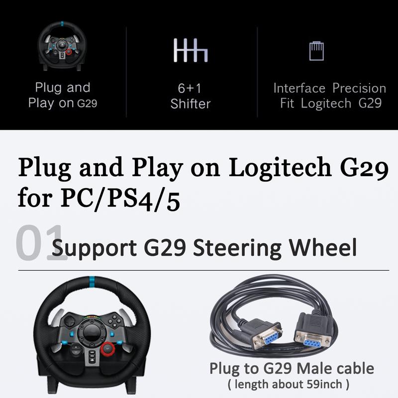 PS4 PS5 PC USB H-образная кулиса 6+R Для Logitech G29 Для ETS2 Simracing С функцией последовательного переключения Симулятор