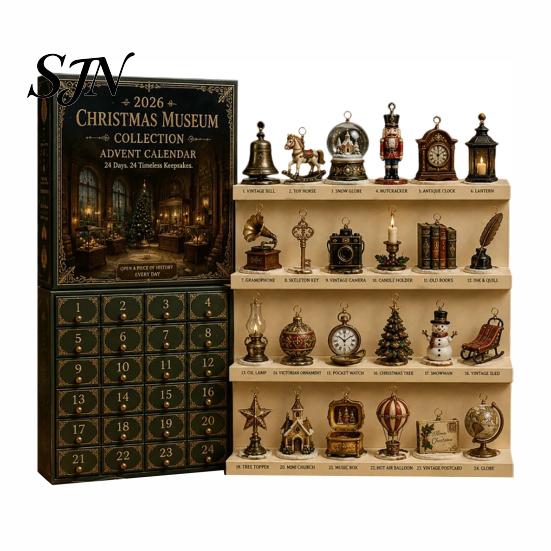 Balcony Hanging Pendant Heritage Acrylic Advent Calendar, Decorative Ornament, Durable Lightweight Christmas Calendar Blind Box for Home Bedroom