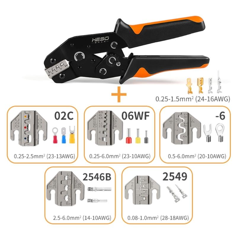 Crimping Tool Kits Self Adjusting Crimping Pliers for 0.25-2.5mm² with 270Pcs Wire End Terminals Crimping Pliers
