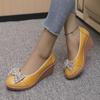 Fashion Ladies Shoes 2024 Hot Sale Shallow Women's Pumps Autumn Round Toe Bow Tie Sequins Solid Casual Wedge Large Size One Kick Shoes