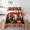 3 Piece Bedding Set with Duvet Cover and 2 Pillowcases - Nirvana MTV Unplugged 1993 Suit Poster Print - Red Tan Music Decor for Fans