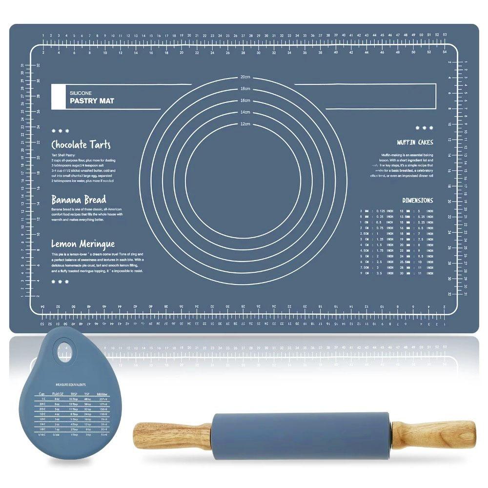 Жаростойкий коврик для раскатывания теста со шкалой, коврик для выпечки, коврик для кондитерских изделий, набор силиконовых подушечек для замешивания, торт