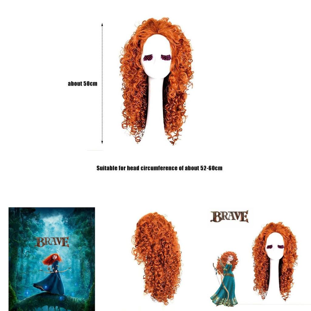 Merida Brave Cosplay Wig Long Curly Hair For Halloween Carnival Comic Con