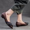 Johnature Versatile Genuine Leather Pumps Fashion Pointed Toe Slip-on Low Heels Bow Women's Shoes