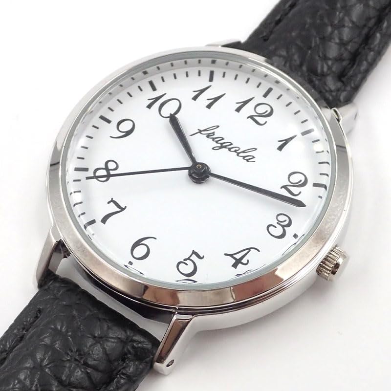Следуйте Fragola Time Watch Часы, Легко читаемые H02625A-1 СЕРЕБР/ЧЕРНЫЙ