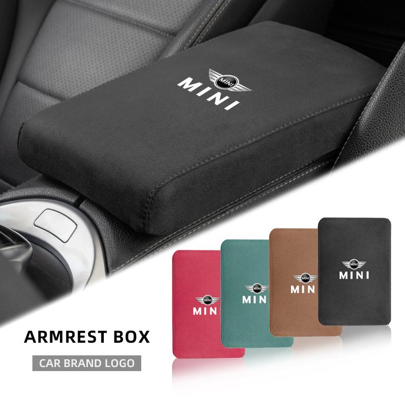 Suede Car Interior Armrest Box Mat Center Console Accessories For BMW Mini Works Cooper F54 F55 F56 F57 F60 R50 R52 R53 R55 R56