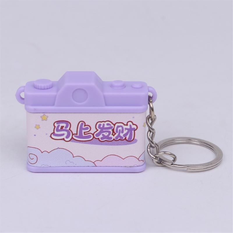 Horse Year Mini Camera Keychain Cartoon Design Lightweight Plastic Key Ring Ornament For Bag Decoration Gift