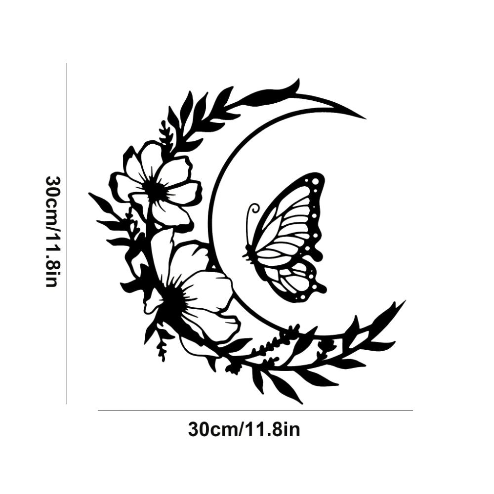 Металлическое настенное искусство Flower Moon - элегантный стальной настенный декор для дома, гостиной, спальни и столовой - идеальная идея для подарка