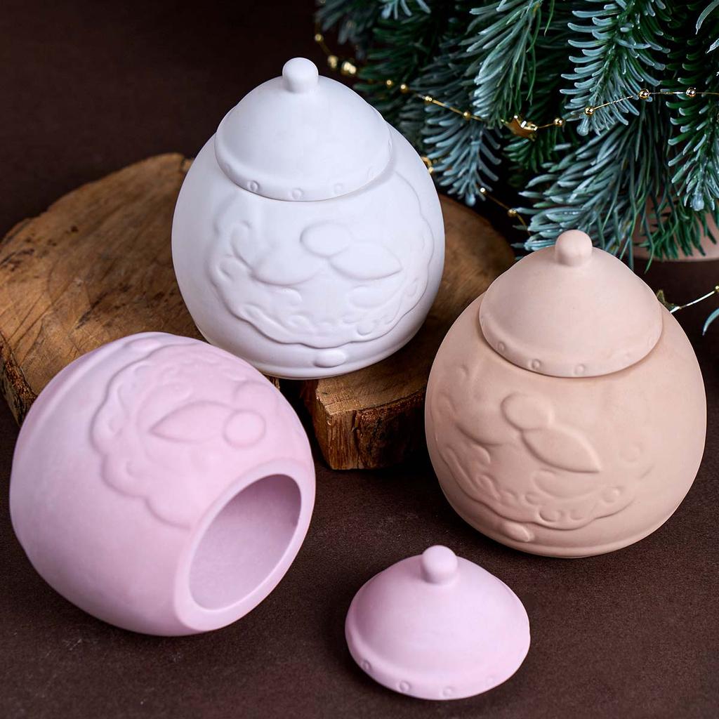 3D Банка для свечи в виде Санта-Клауса Силиконовая форма DIY с крышкой Коробка для хранения Формы для литья Гипс Смола Изготовление поделок Рождественское украшение