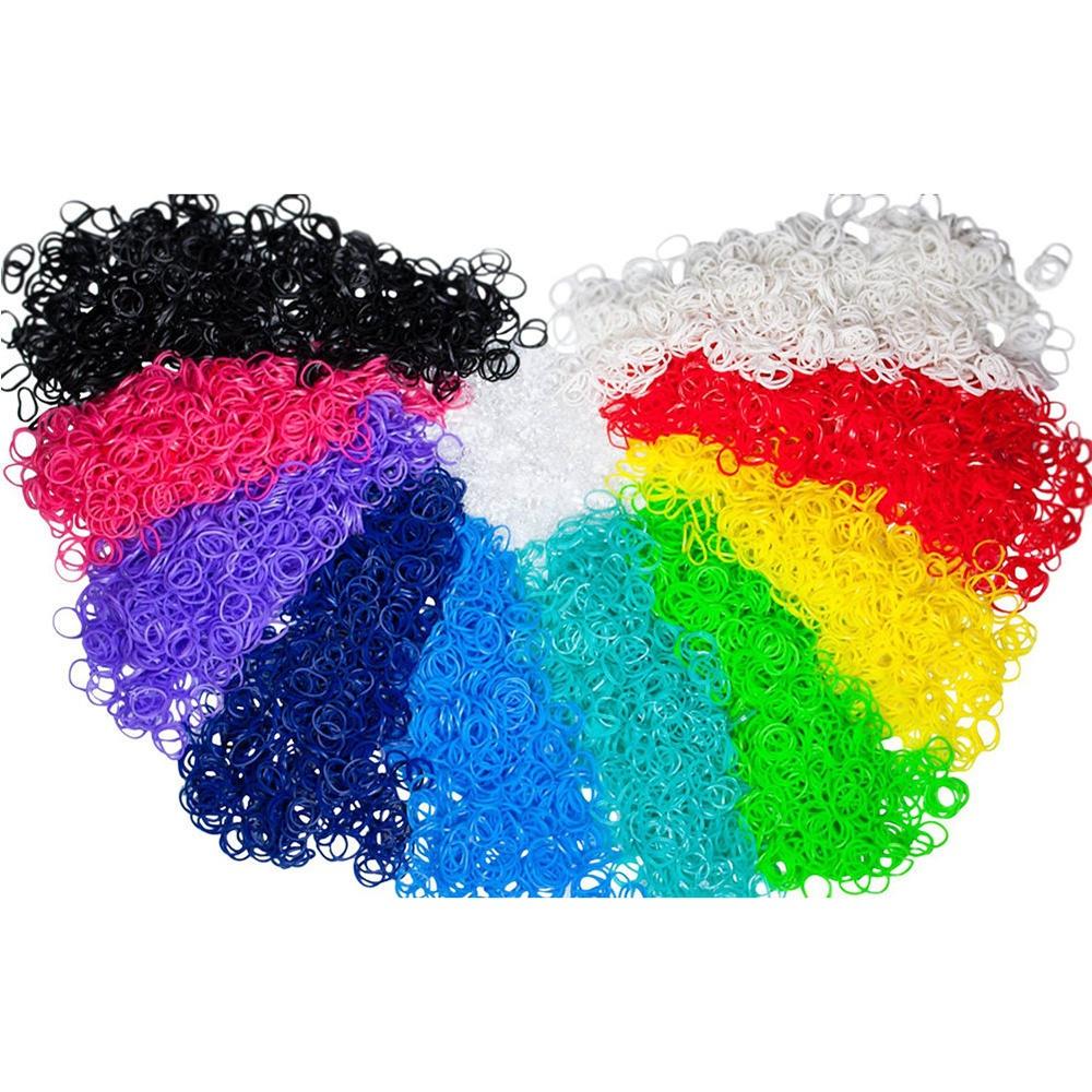Weaving Lacing Kids Elastic Band DIY Rubber Loom Bands 600PCS Bracelet Anklet Candy Color Rainbow Accessories