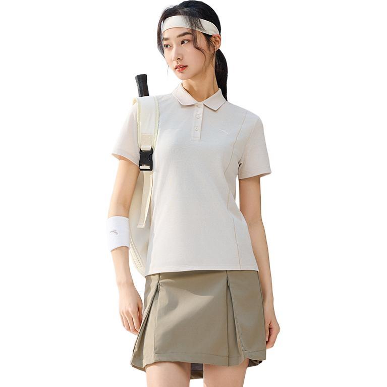 Anta Sports Lifestyle Collection Comprehensive Training Collection Polo Shirt Women's Light Sand Khaki 962527123-2