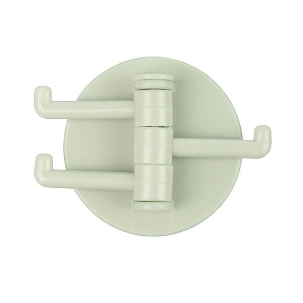 Kitchen Bathroom Wall Mount Self Adhesive Hooks Rotary Towel Sundries Hanger Plastic Towel Hook Rotatable Holder Wall Hooks