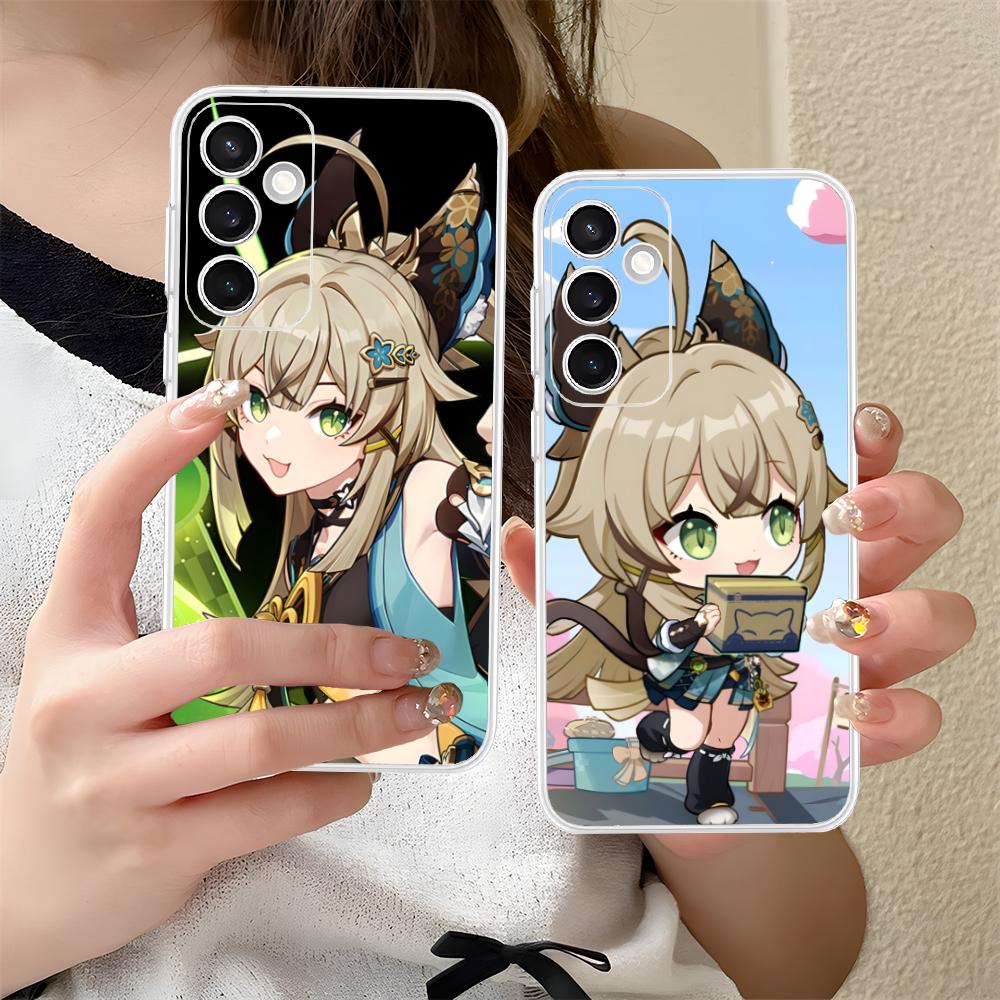 Игровой чехол GI Kirara для мобильного телефона Samsung Galaxy S25 S24 S23 S22 S21Plus FE Ultra Прозрачный Цветной Чехол Красивые Чехлы для Телефонов
