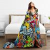 Cartoon Cute Doodle Blanket Quality Soft  Throw Blanket Winter Boy Girl Bedroom Funny Bedspread