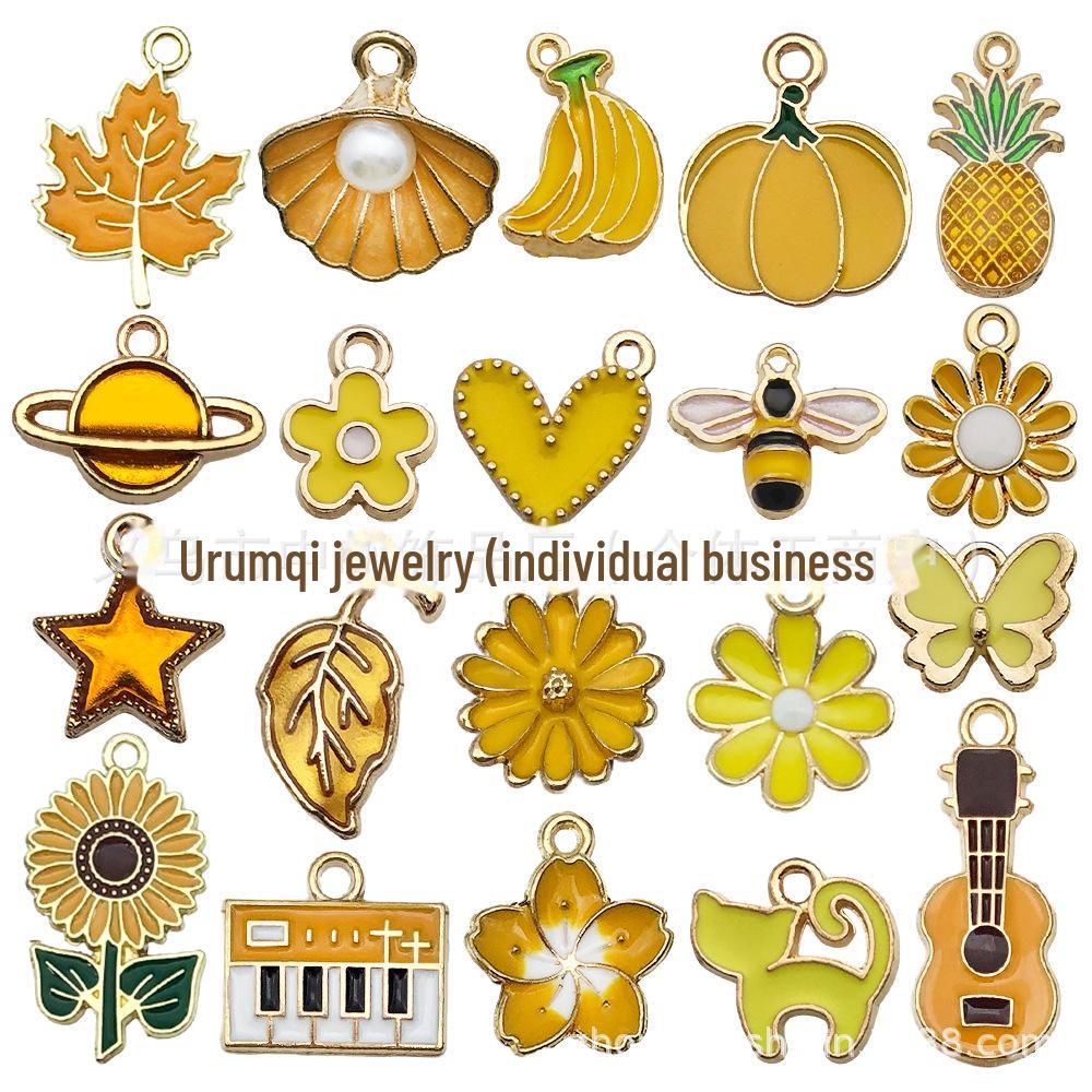 Набор украшений из синего сплава «Смешанная капля масла»: Браслет, серьги, брелок-подвеска своими руками - русалка, морская звезда, цветочные узоры