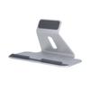 Подставка для ноутбука с серебристой отделкой, противоскользящая конструкция, простота в эксплуатации, экономия места на рабочем столе, планшет