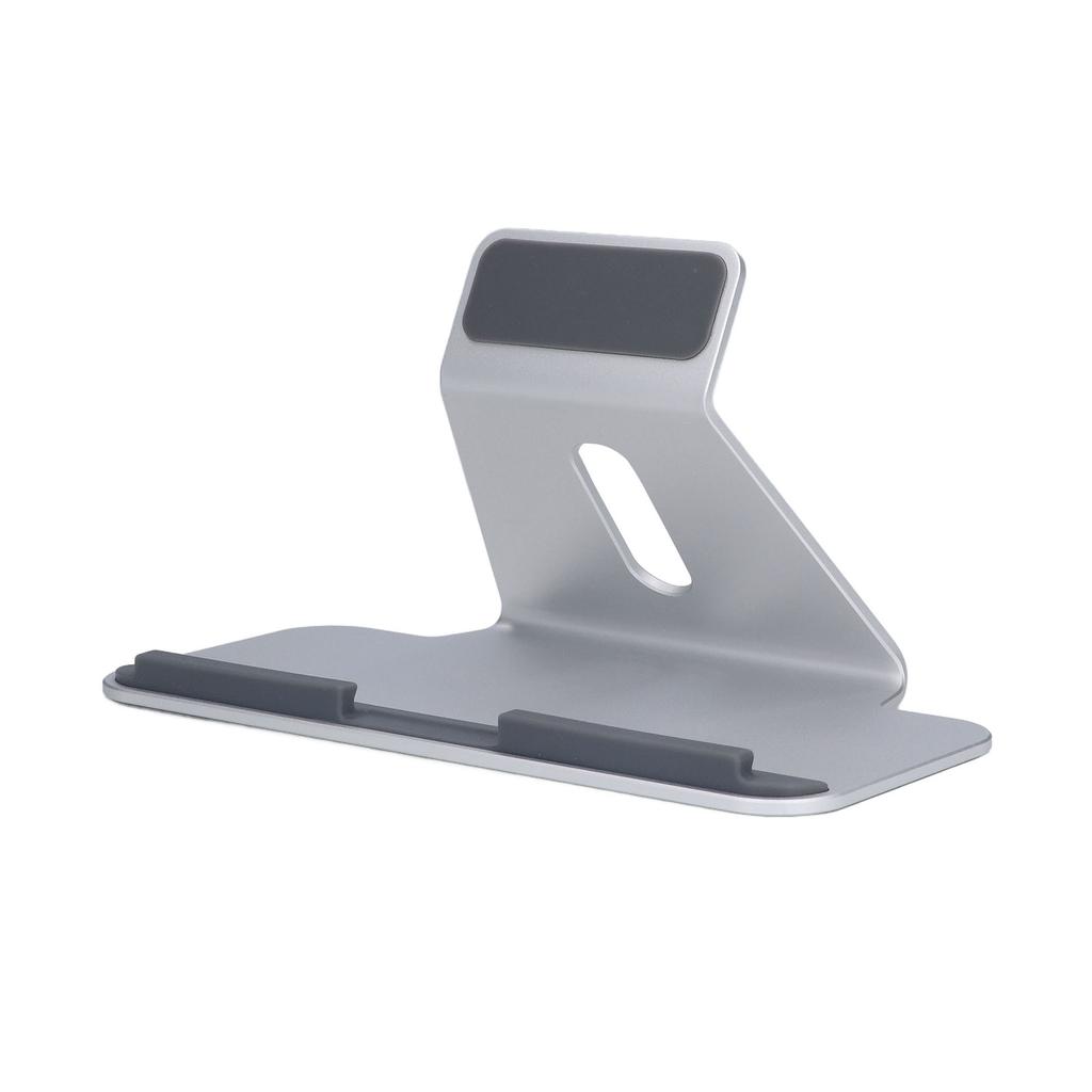 Подставка для ноутбука с серебристой отделкой, противоскользящая конструкция, простота в эксплуатации, экономия места на рабочем столе, планшет
