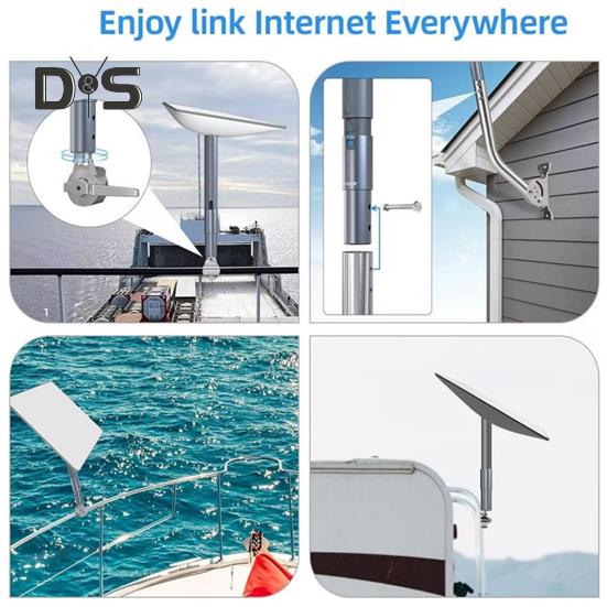 Кронштейн-адаптер для настенного крепления, прочный, несущий нагрузку, простая установка, комплект для крепления труб из алюминиевого сплава для антенны Starlink V2