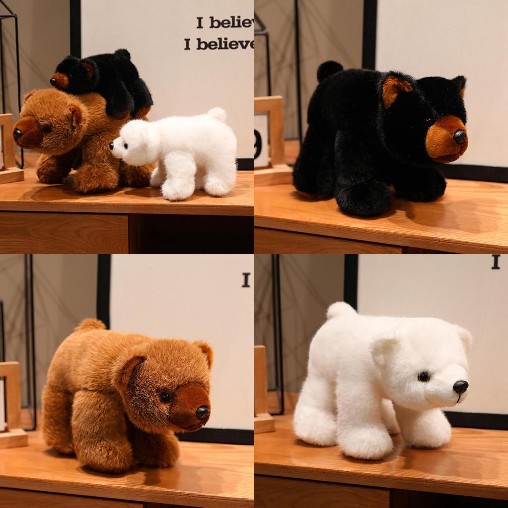 Плюшевый мультяшный медведь, мягкая игрушка с длинным ворсом для подарка детям