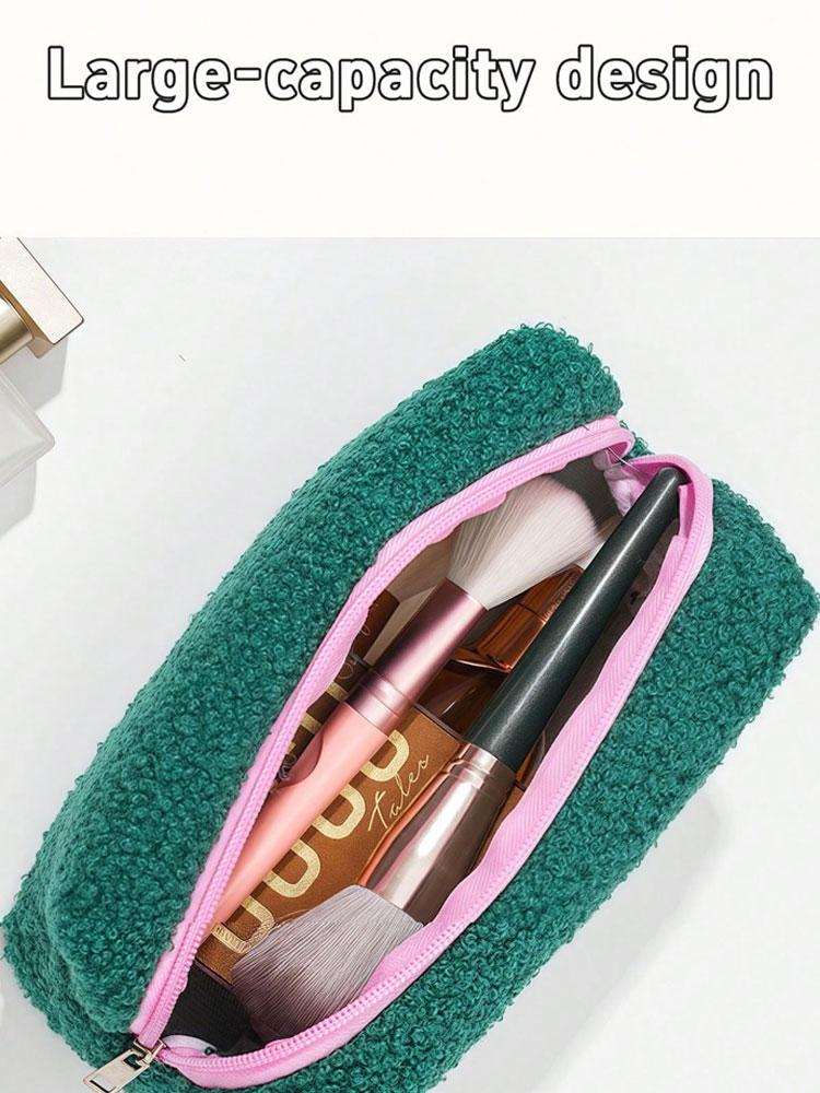 1 шт. новый плюшевый косметический мешок милый высокий уровень внешнего вида большая вместимость подходит для: шопинг, путешествия, на каждый день и круглый год