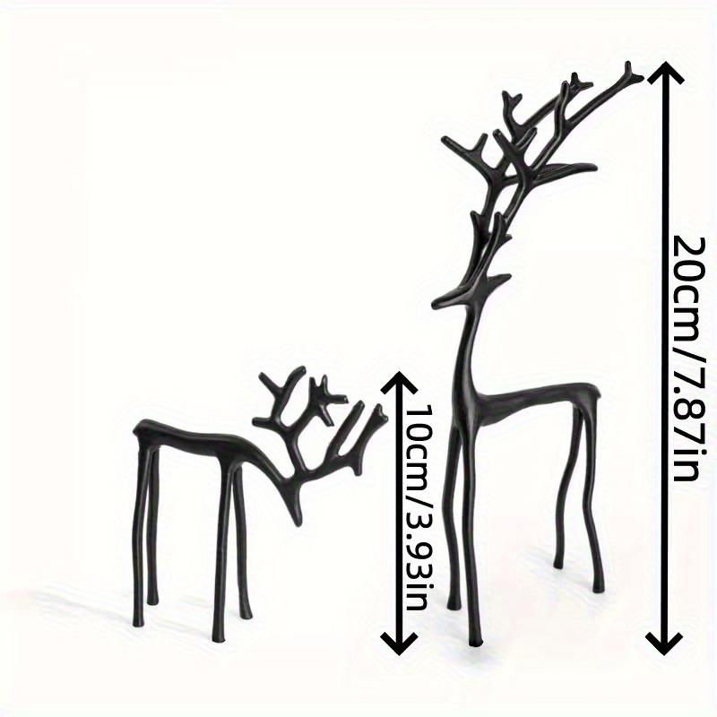 2PCS Black Reindeer Statue - Modern Christmas Decorations - Elegant Interior Festive Decorations