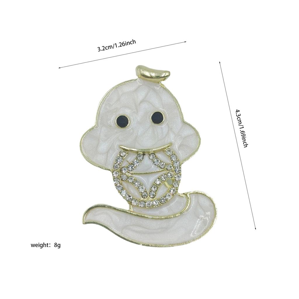 Unique Design White Gold Color Snake Brooches for Women Men Unisex Full of Rhinestone Metal Snake Animal Luxury Pins Badge Jewelry