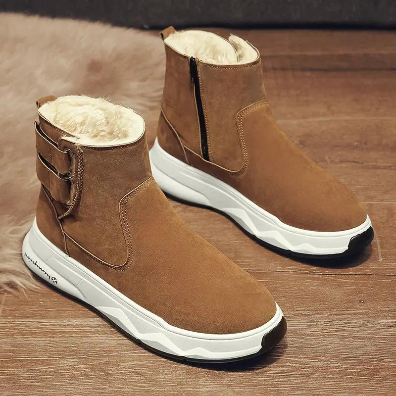 С меховой мужской обувью зимние ботинки для мужчин теплое предложение нескользящие дизайнерские модные 2025 новые винтажные ретро горячие продажи Y2k обувь