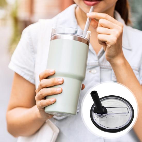 2 шт. 40 унций крышка для стакана с трубочкой с 2 трубочками герметичные многоразовые сменные крышки без запаха пылезащитная крышка для стакана Stanley