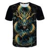Летняя мужская футболка, свободный крутой повседневный пуловер с короткими рукавами и драконом, модная детская футболка с 3d принтом, уличная одежда, топ большого размера