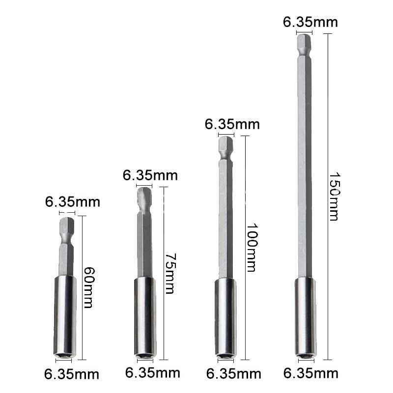 Hexagonal Handle Extended Connecting Rod Magnetic Screw Bits Extension Rod Long Handle Screwdriver Tip Holder Non-Slip Hand Tool