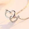 Новое женское ожерелье из стерлингового серебра 925 пробы с подвеской в форме сердца, модное красивое микрокольцо с цирконием, цепочка на ключицу, ювелирное изделие в подарок