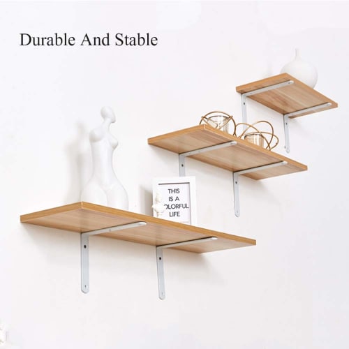 TK.Felly L-Shaped Brackets, Set of 4, for DIY Wall-Mounted Shelves and Display Shelves (White, 147 X 100 Mm)