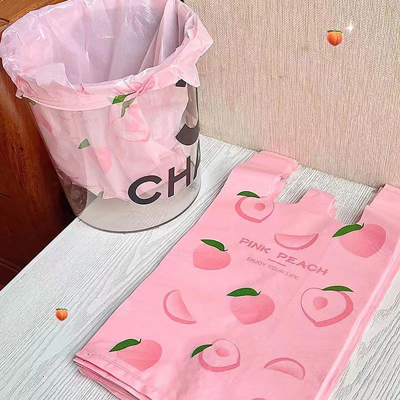 50 шт. Милые фруктовые пластиковые пакеты для выноса с ручкой, упаковка для еды, розничная торговля, супермаркет, продуктовый шоппинг, хранение дома