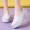 Women Loafers Platform Nurse Shoes Lady Shoes Casual White Leather Shoes for Mother