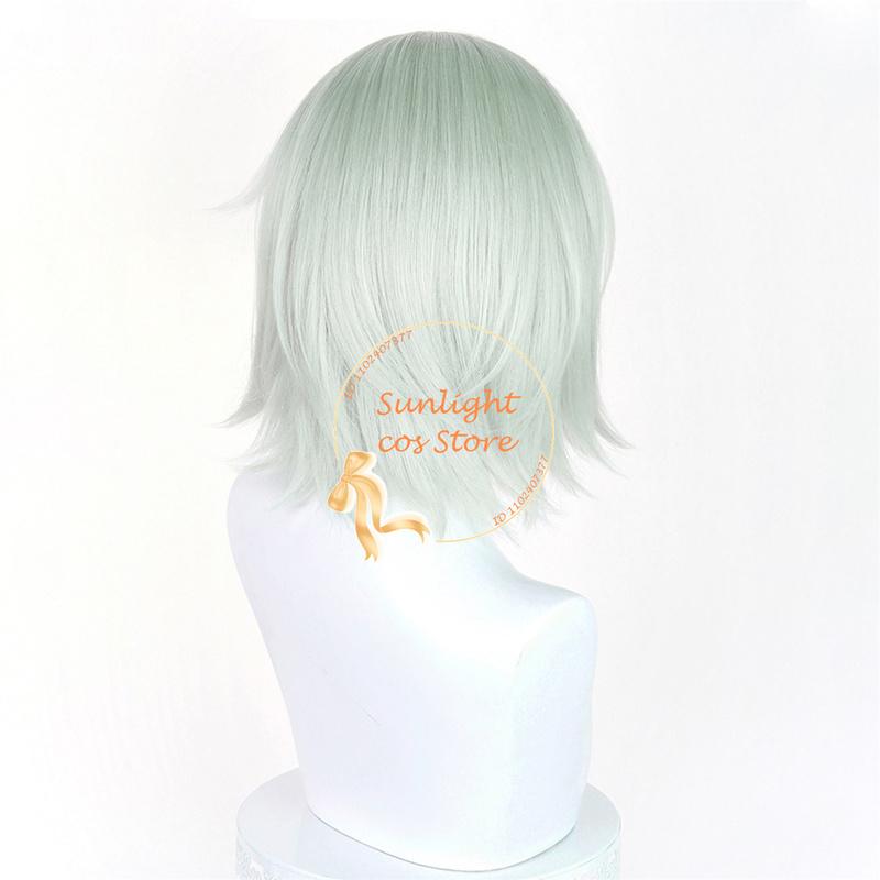 Chainsmoker Cat Yani Neko Satou Yuko Cosplay Wig 38cm Light Green Anime Cosplay Wigs Heat Resistant Synthetic Hair Halloween