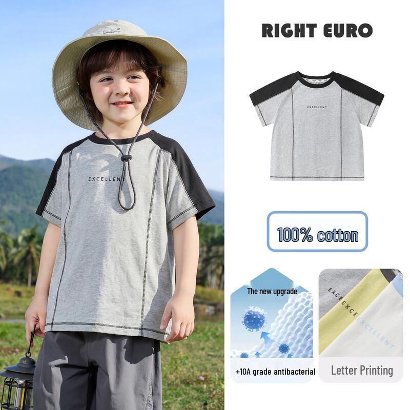 RightEuro Boys' Pure Cotton Short-Sleeve T-Shirt