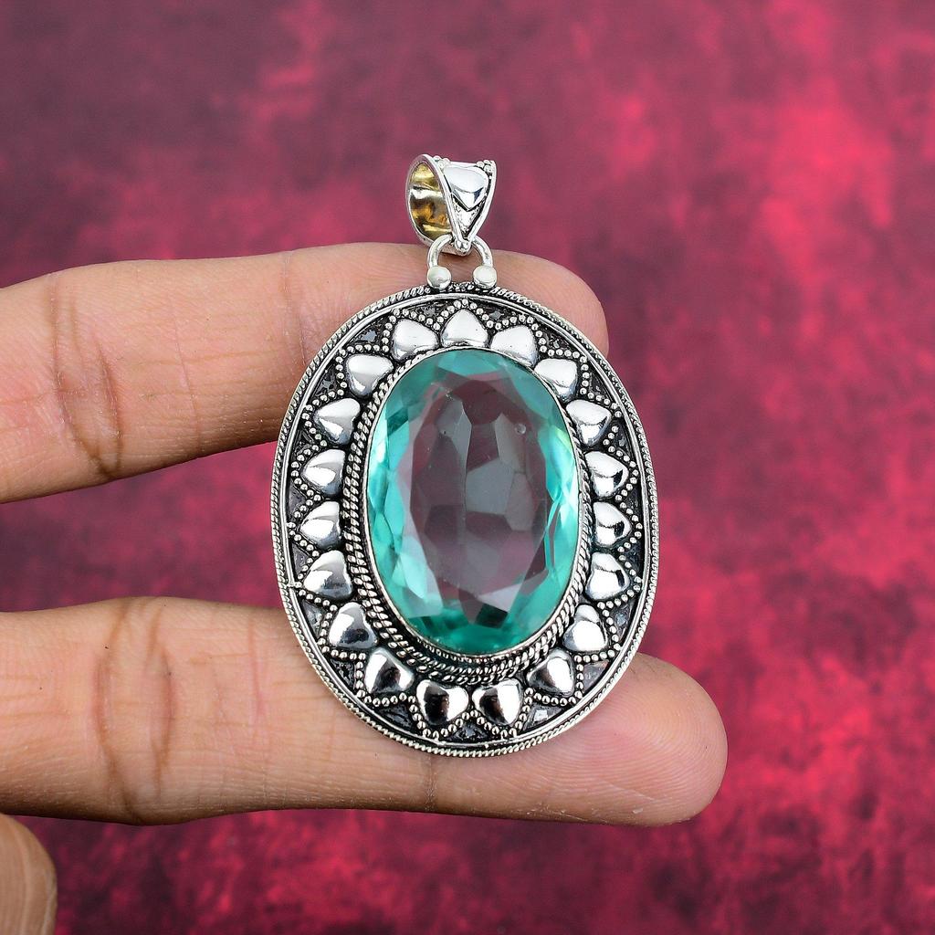 Подвеска Aqua Apatite, кулон из стерлингового серебра 925 пробы, ювелирные изделия ручной работы с драгоценными камнями, подарки для жены, абсолютно новый кулон