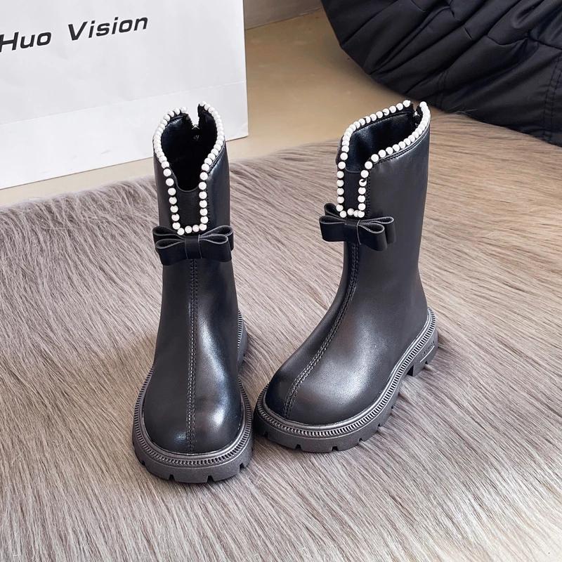 Девочки хлопковые сапоги милые элегантные детские сапоги принцессы толстые подошвы универсальные детские повседневные длинные сапоги с круглым носком на молнии модные