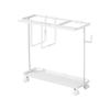 Fitness Equipment Storage Rack, Space-Saving Storage Rack for Yoga Mats, with Casters, Approx. W50.3 X D18.5 X H45.5cm, White