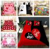 Комплект постельного белья ко Дню святого Валентина с 3D рисунком, наволочка для кровати размера «king-size» и 2/3 шт., мягкий чехол для пары, подарок на свадьбу из микрофибры